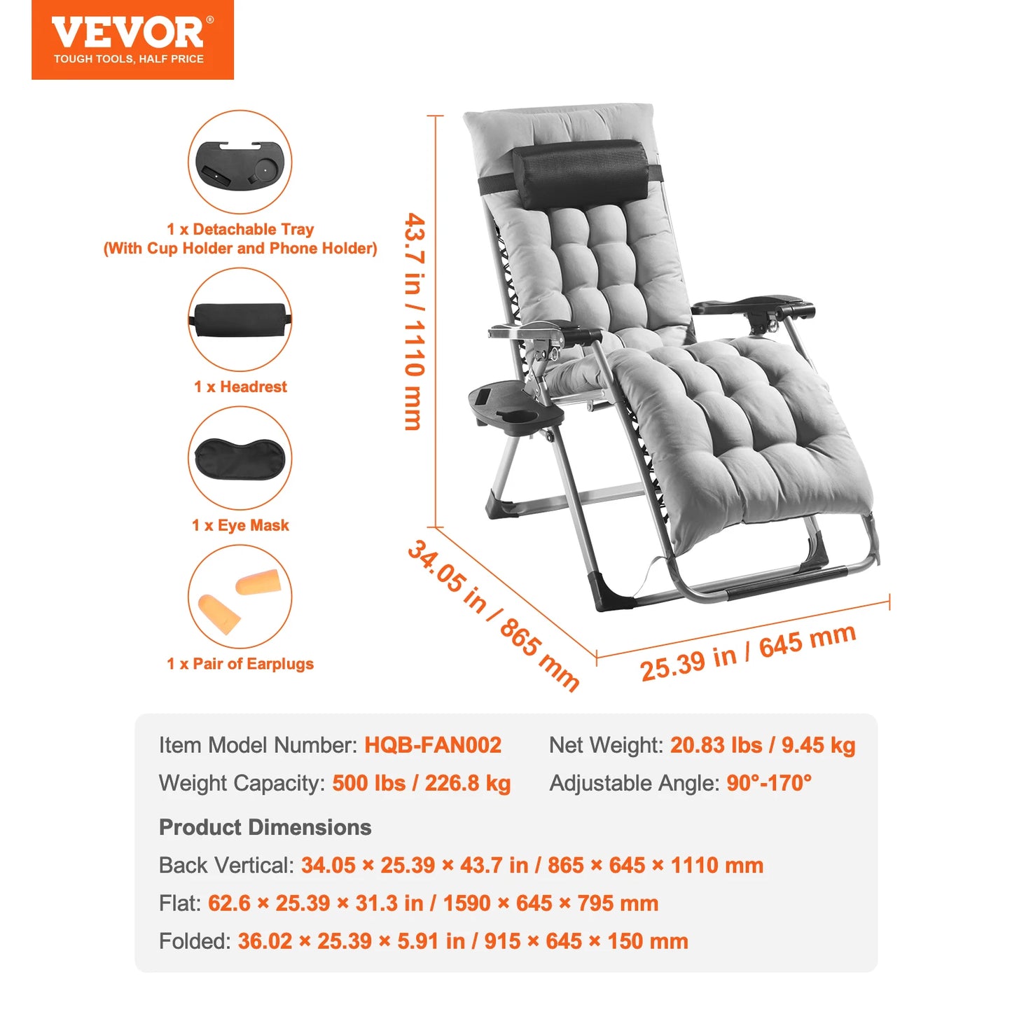 SucceBuy Zero Gravity Lounge Chair Recliner With Cupholder