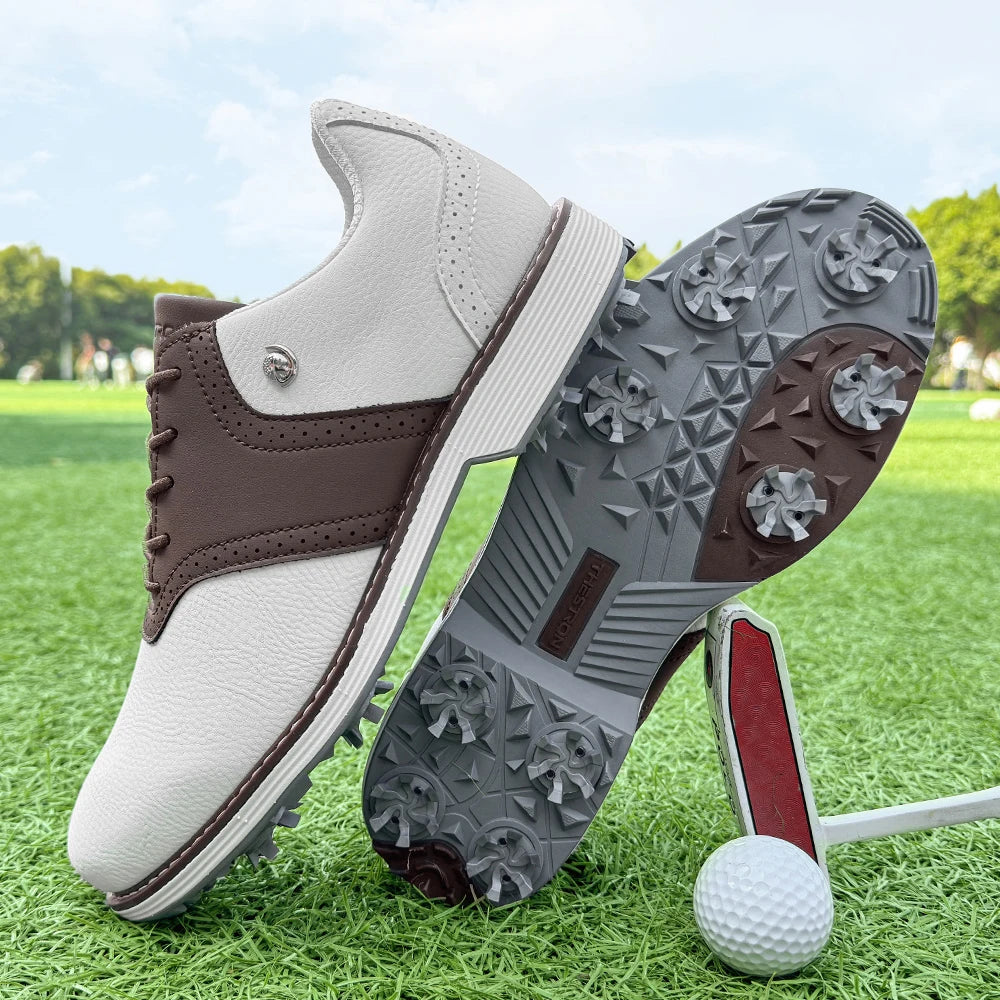Lenox Men Golf Shoes Spikes Lace Up Footwear For Golfers