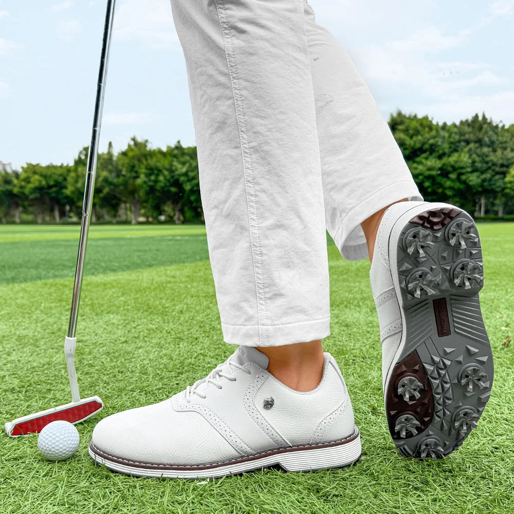 Lenox Men Golf Shoes Spikes Lace Up Footwear For Golfers