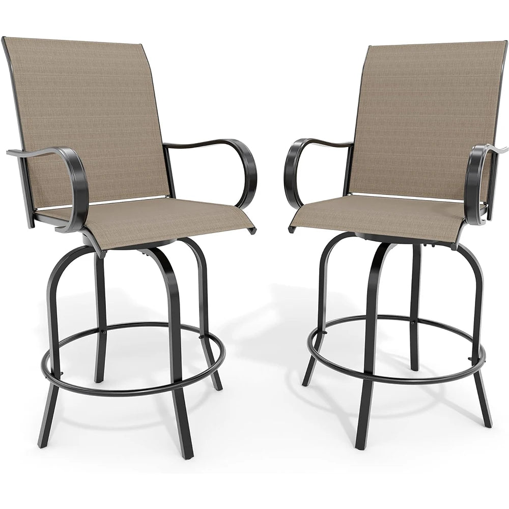 HiMISS Set of 2 All Weather Outdoor Swivel Bar Stools