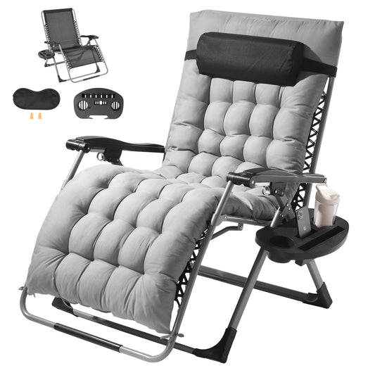 SucceBuy Zero Gravity Chair Recliner Lounge With Cupholder And Cushion