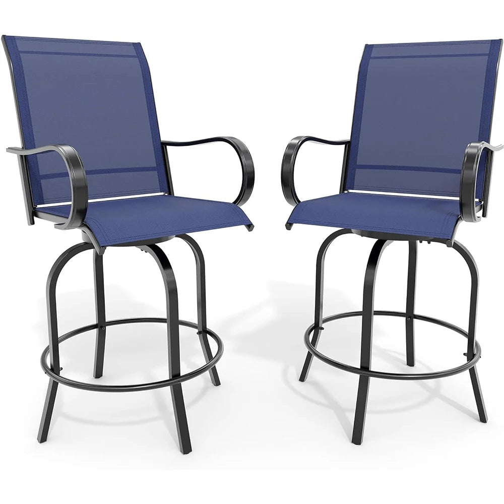 HiMISS Set of 2 All Weather Outdoor Swivel Bar Stools