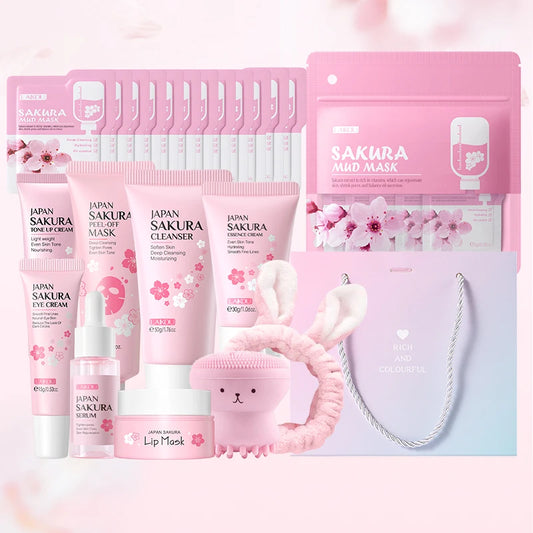 LAIKOU Sakura Skincare Set Moisturizing Anti Aging Kit For Radiance