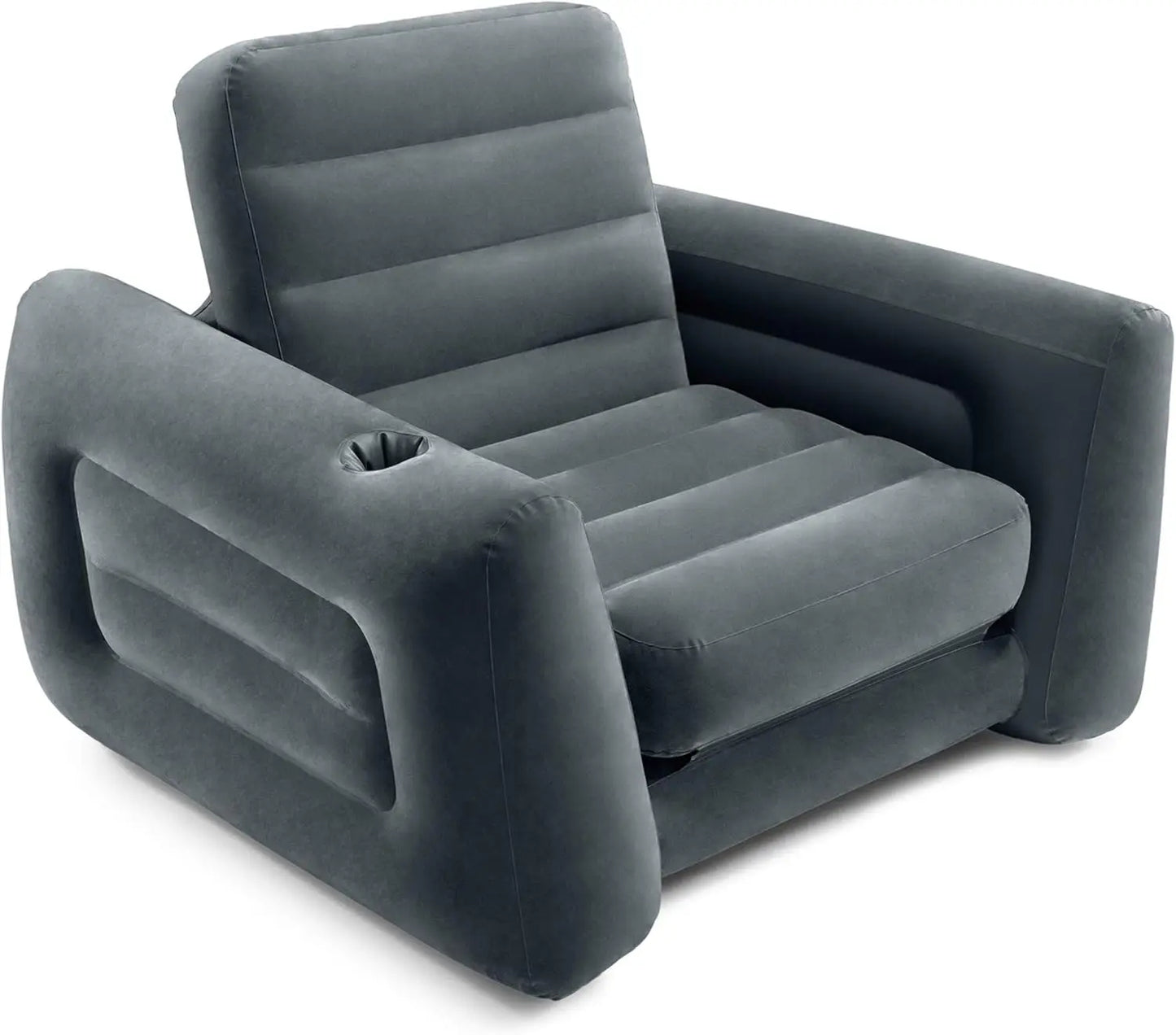 Inflatable Pullout Chair Bed With Built In Cupholder