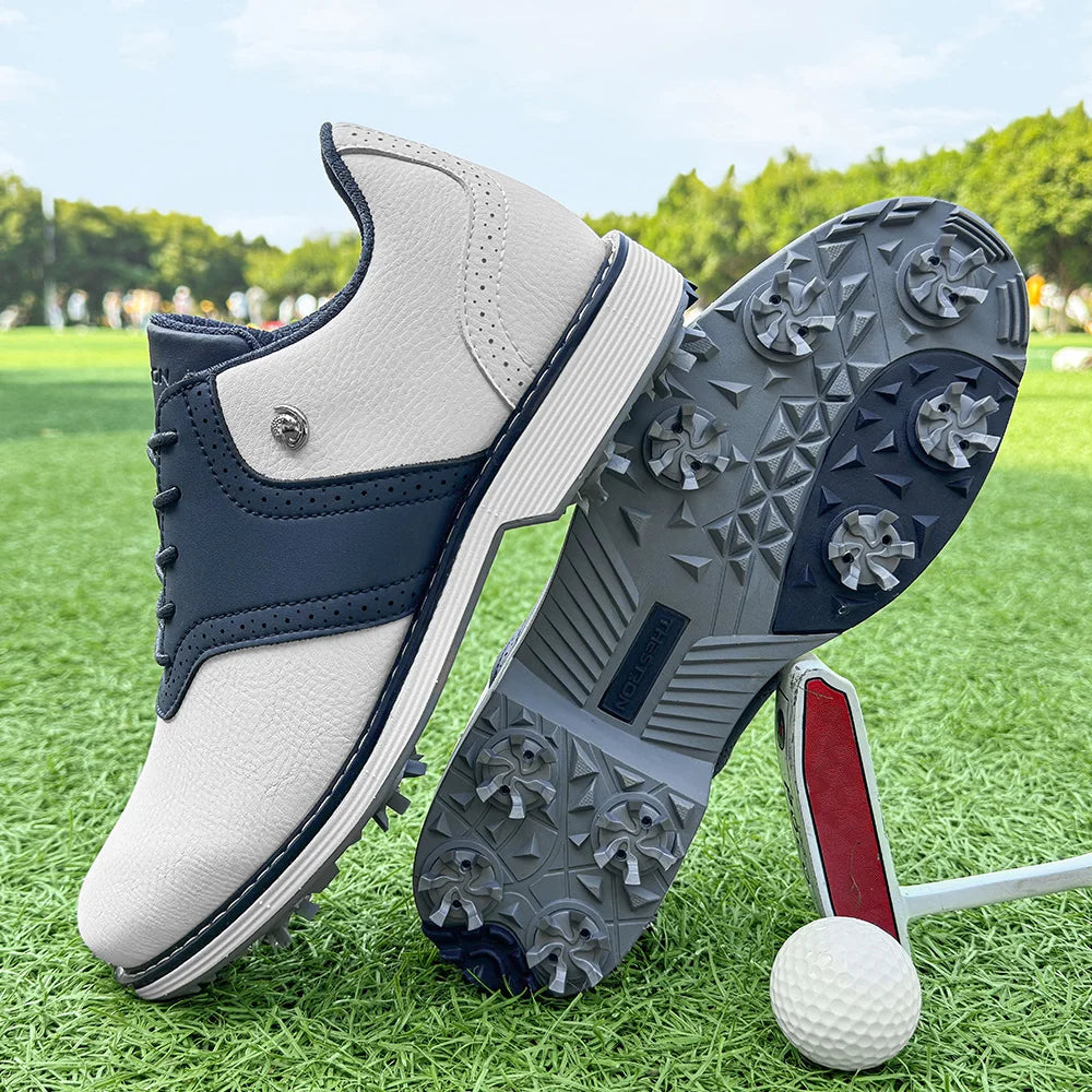 Lenox Men Golf Shoes Spikes Lace Up Footwear For Golfers