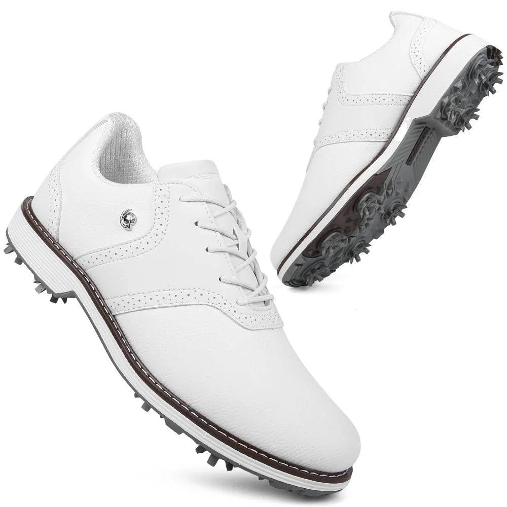 Lenox Men Golf Shoes Spikes Lace Up Footwear For Golfers