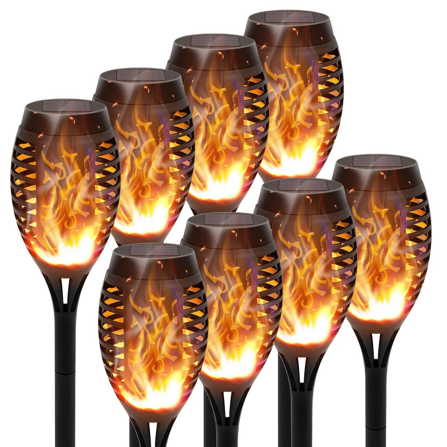 Waterproof Outdoor Solar Torch Lights With Flickering Flame For Garden
