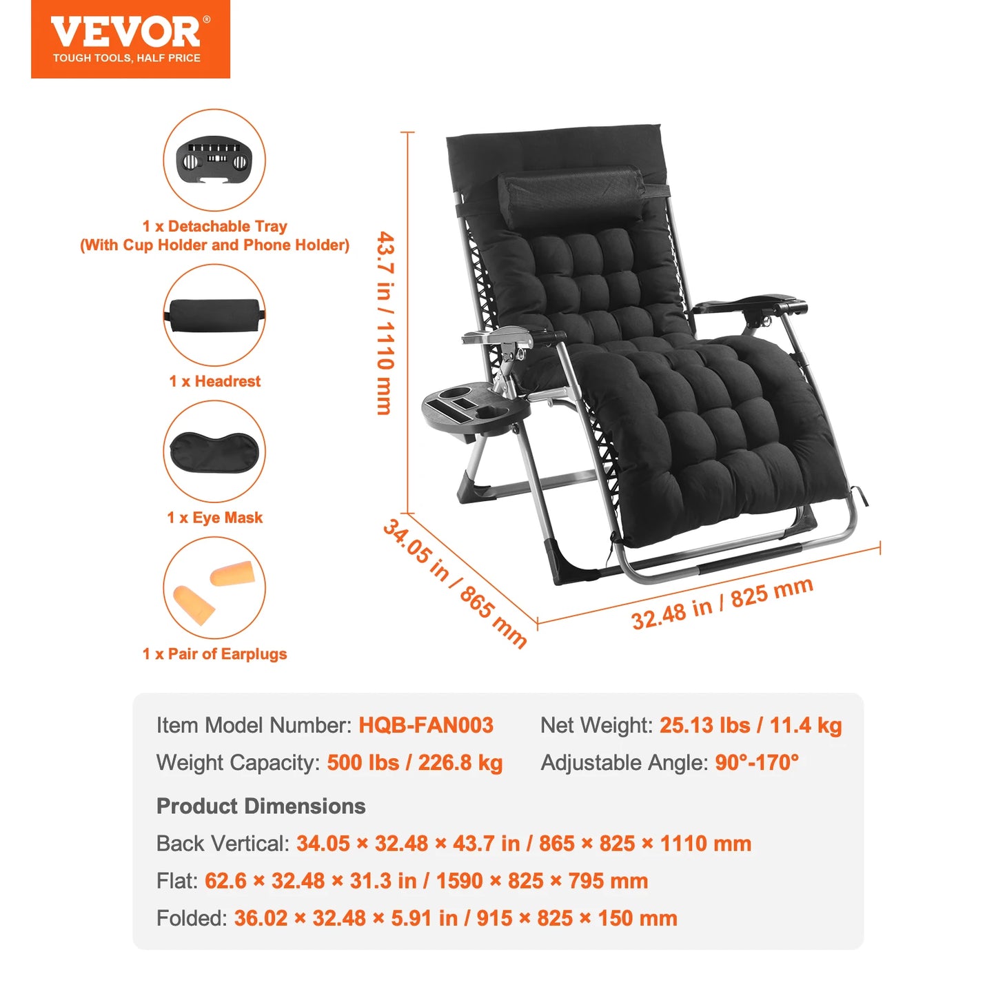 SucceBuy Zero Gravity Lounge Chair Recliner With Cupholder