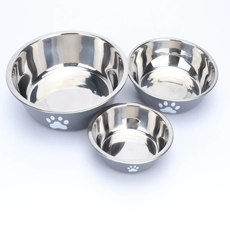 Large Capacity Dog Food Bowl Stainless Steel Anti Knock