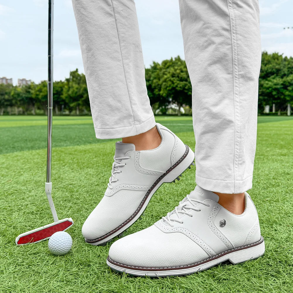 Lenox Men Golf Shoes Spikes Lace Up Footwear For Golfers