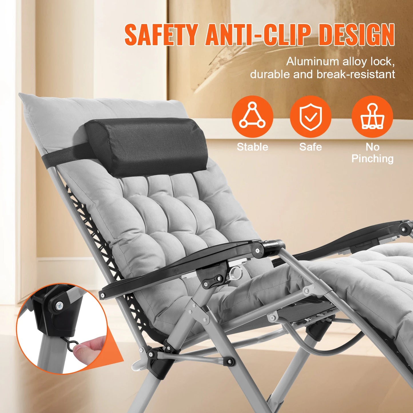 SucceBuy Zero Gravity Chair Recliner Lounge With Cupholder And Cushion