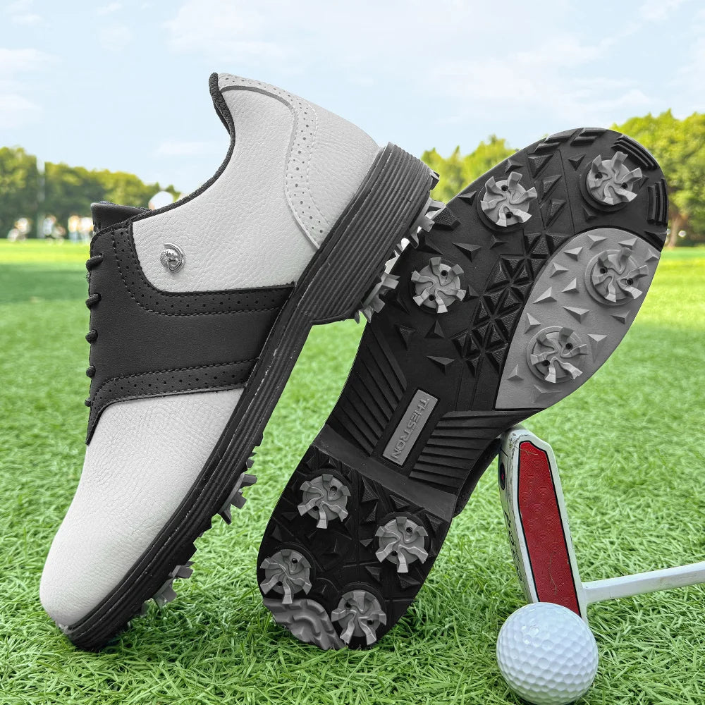 Lenox Men Golf Shoes Spikes Lace Up Footwear For Golfers