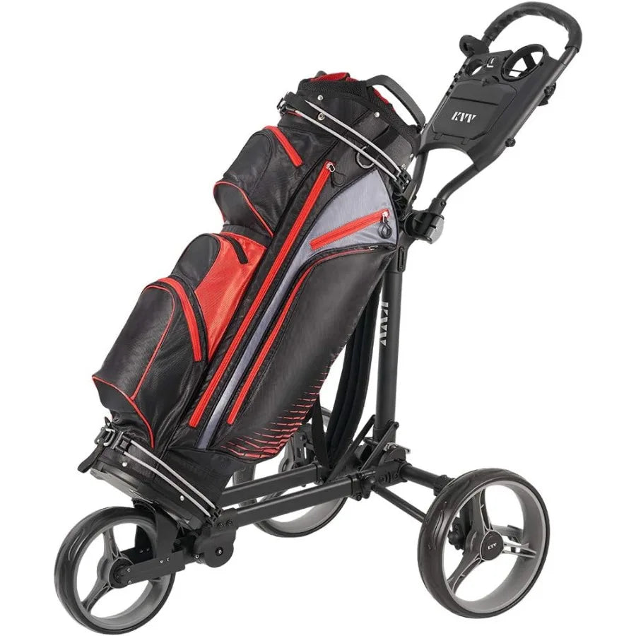 XMSJ 3 Wheel Compact Folding Golf Push Cart With Aluminum Frame