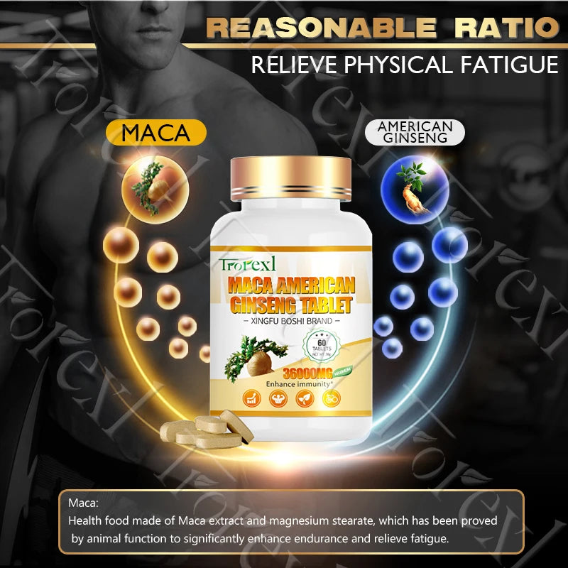 HABUMAMA Maca Ginseng Mens Health Tablets Vitality Renewal