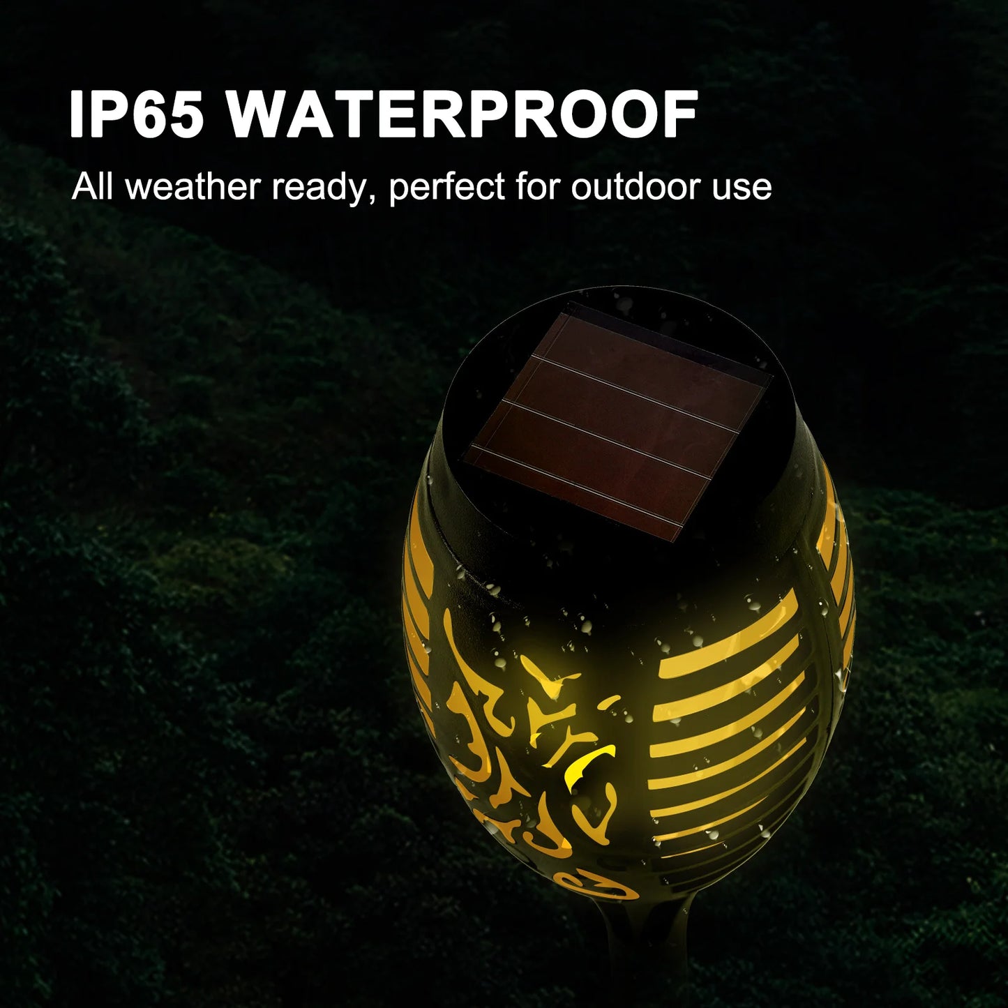 Waterproof Outdoor Solar Torch Lights With Flickering Flame For Garden