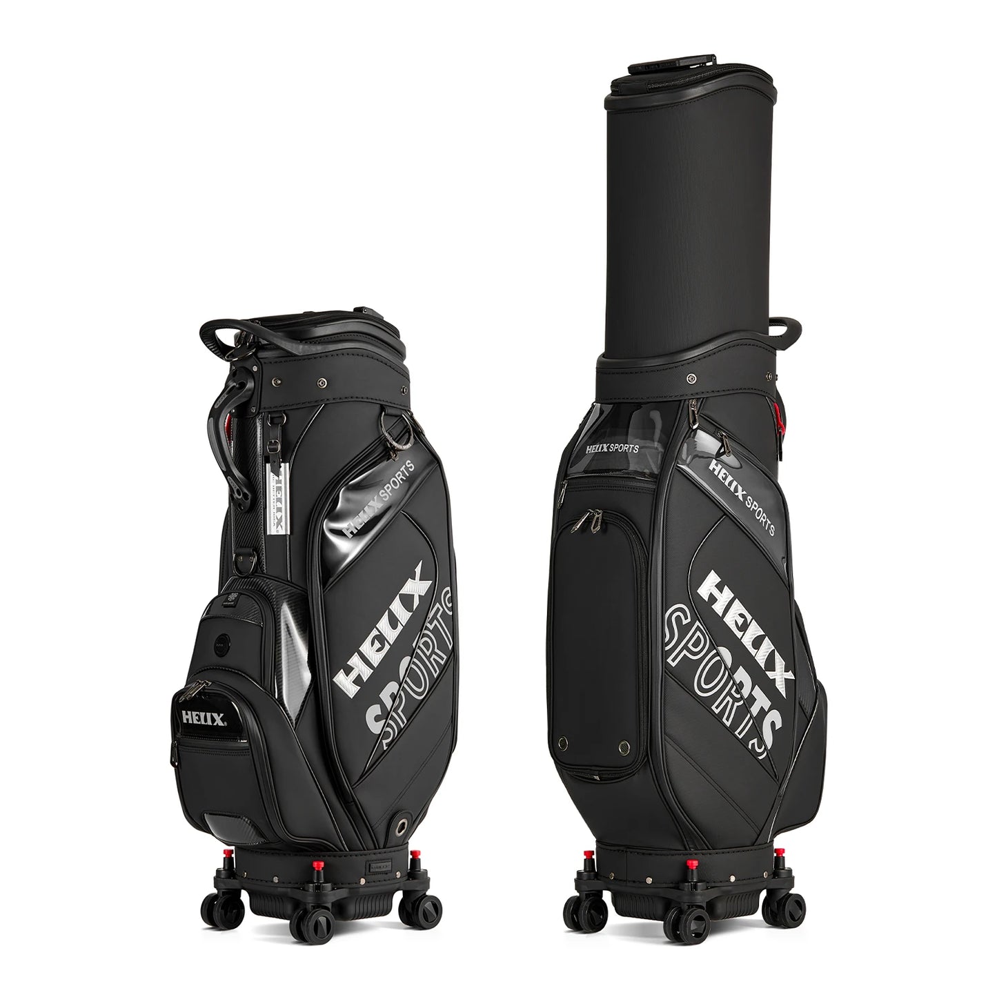HELIX All-In-One Golf Travel Bag With 4 Wheels And Locking Top