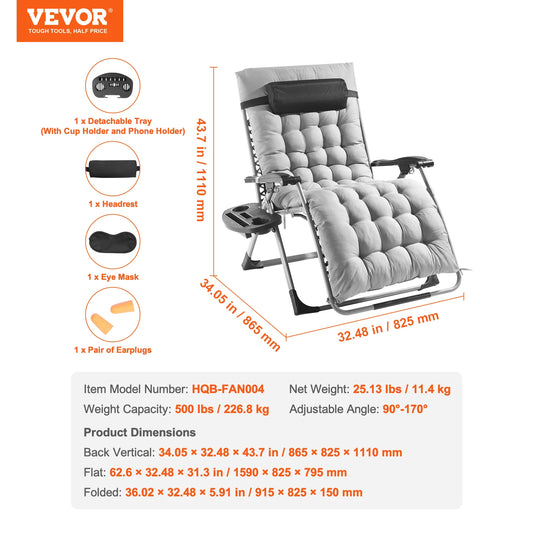 SucceBuy Zero Gravity Lounge Chair Recliner With Cupholder