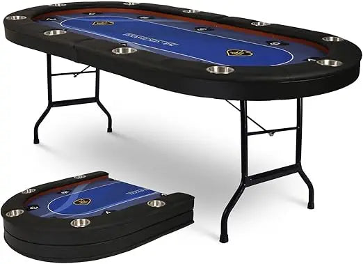 RBXC Foldable Poker Table for 10 Players Texas Holdem Blackjack