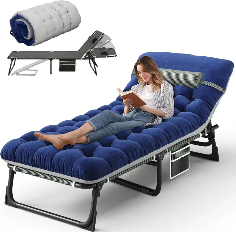 Snozeflex Camping Cot With Mattress Four Position Folding Bed