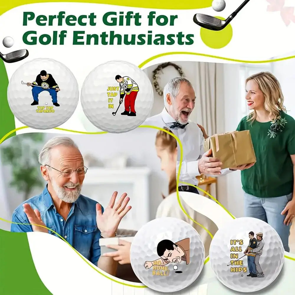 Funny Golf Balls Gift Set Novelty Golfers Present For Men