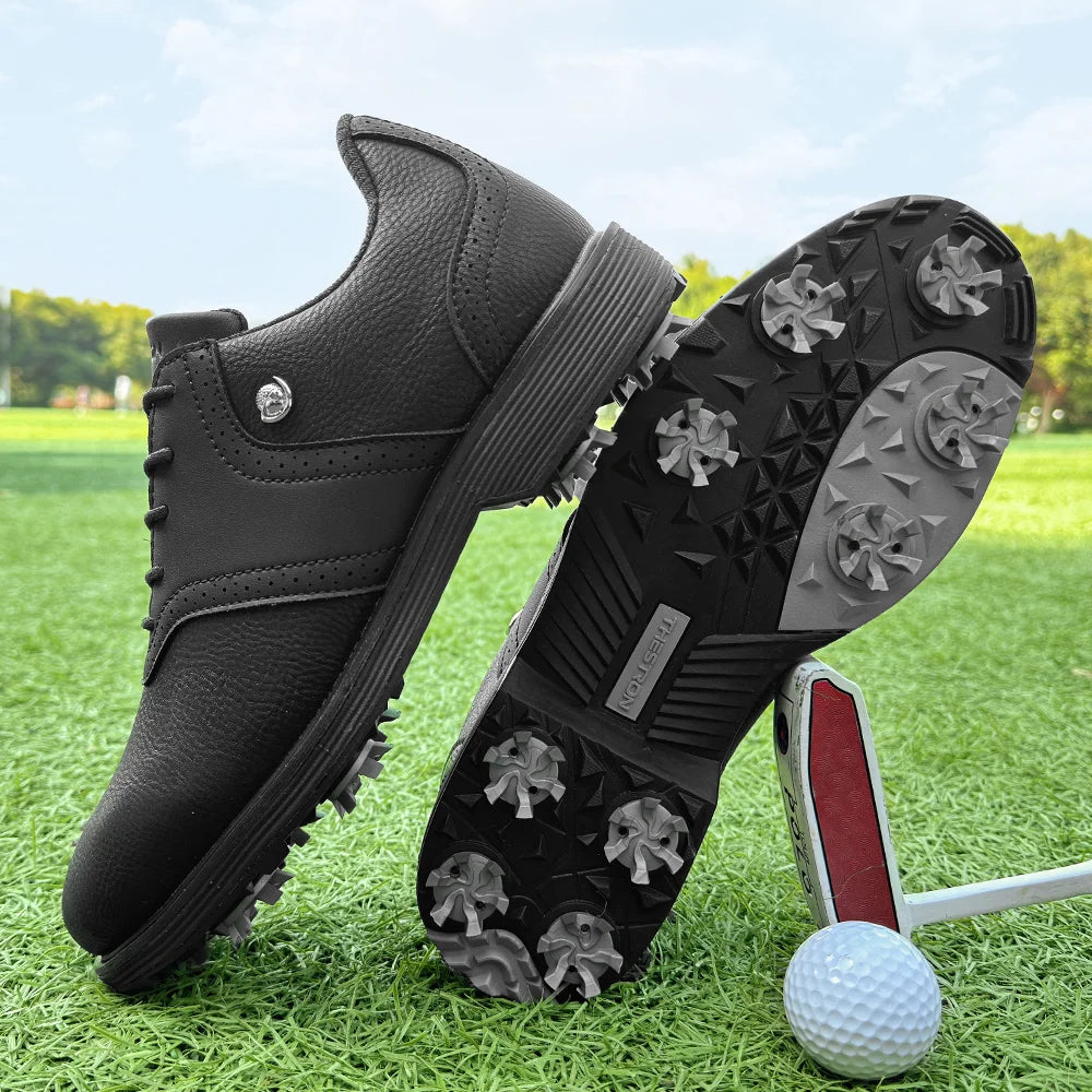 Lenox Men Golf Shoes Spikes Lace Up Footwear For Golfers