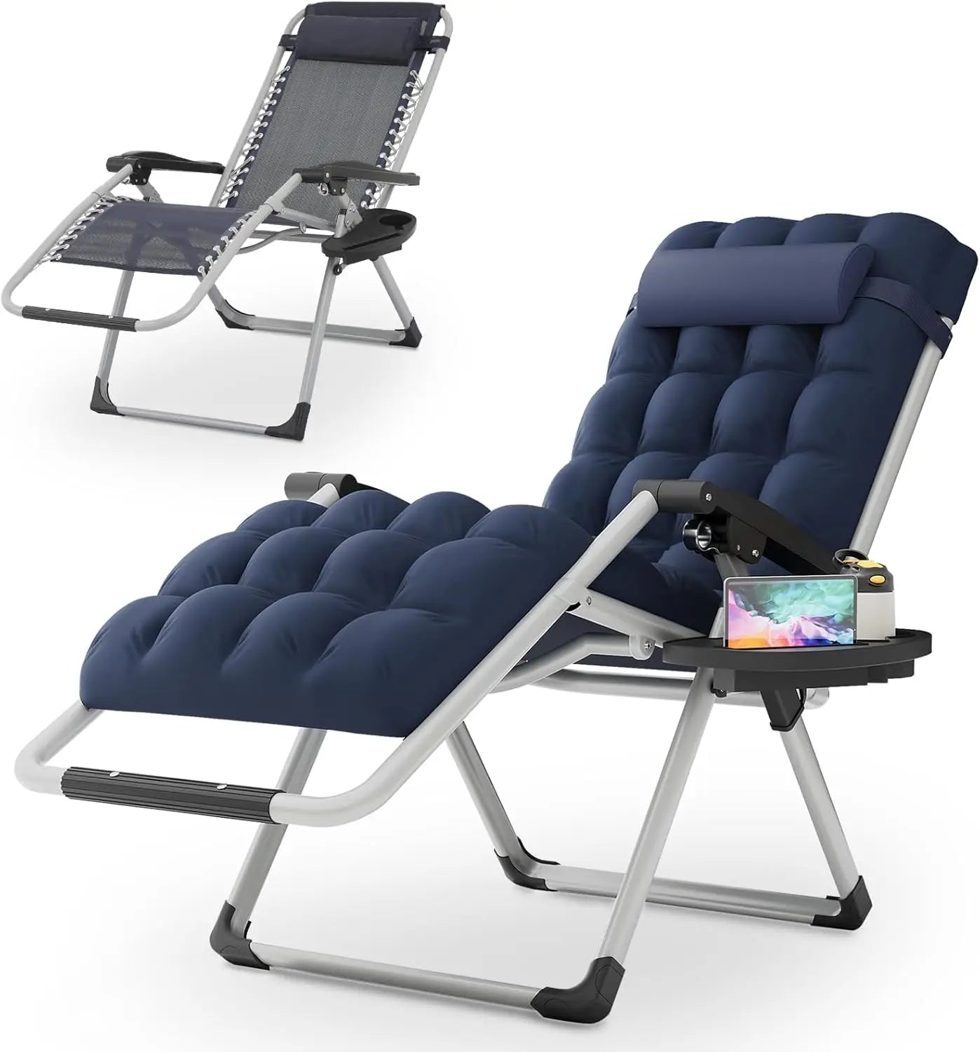Zero Gravity Chair With Cushion Reclining Outdoor Patio Lounger