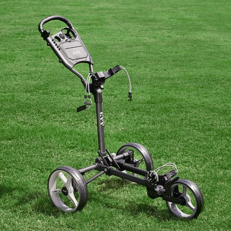 XMSJ 3 Wheel Compact Folding Golf Push Cart With Aluminum Frame