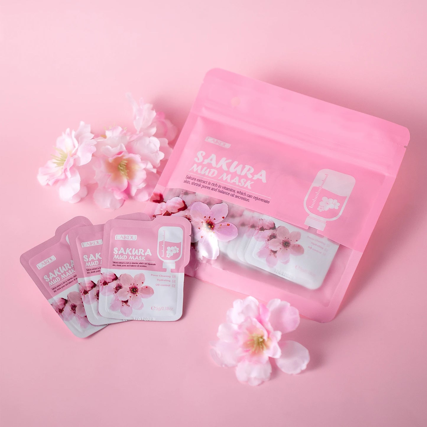 LAIKOU Sakura Skincare Set Moisturizing Anti Aging Kit For Radiance