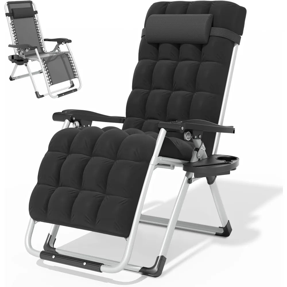 Zero Gravity Chair With Cushion Reclining Outdoor Patio Lounger
