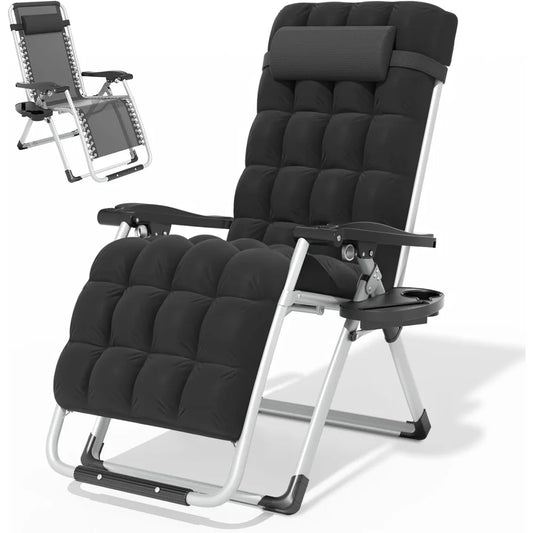 Zero Gravity Chair With Cushion Reclining Outdoor Patio Lounger