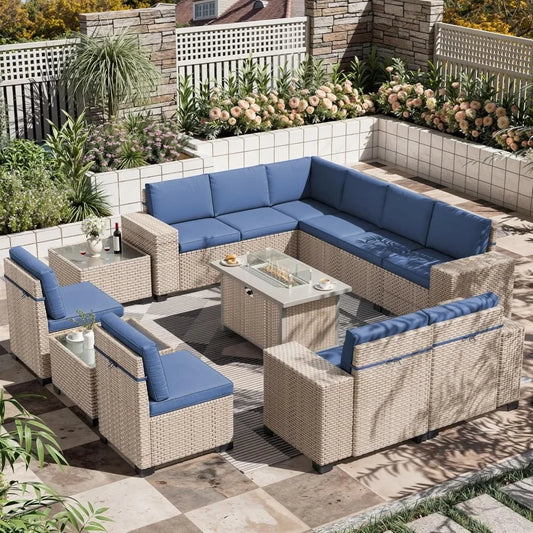 Outdoor Patio Wicker Sectional Sofa Set For Garden And Patio