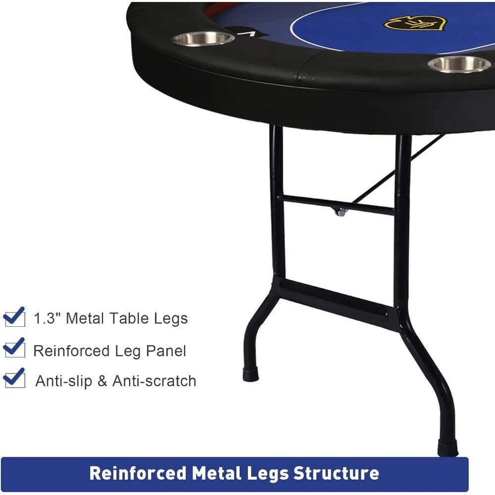 RBXC Foldable Poker Table for 10 Players Texas Holdem Blackjack