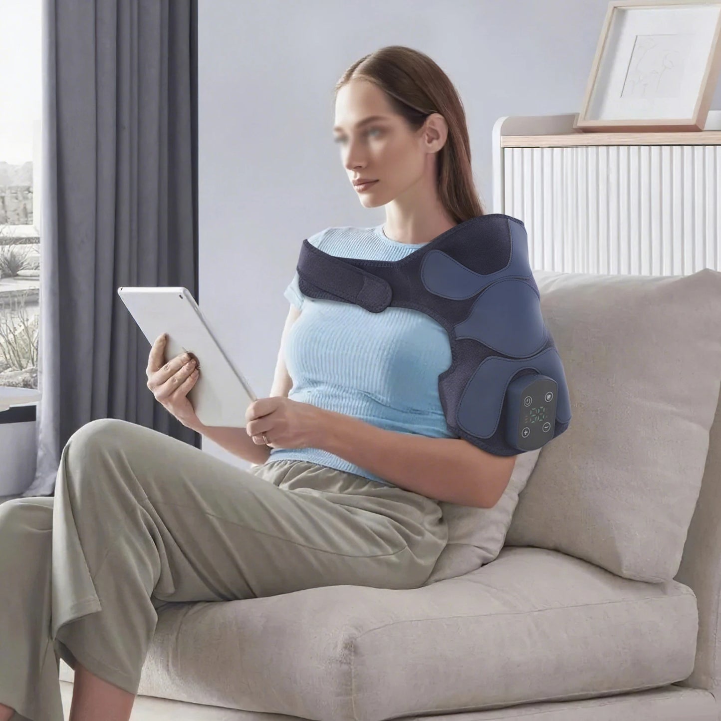 Portable Knee Massager With Heating And Vibrating Therapy Digital Display