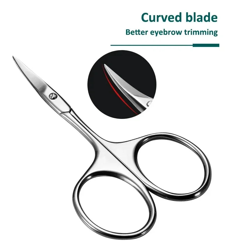 Stainless Steel Facial Hair Scissors For Nose Beard And Eyebrows
