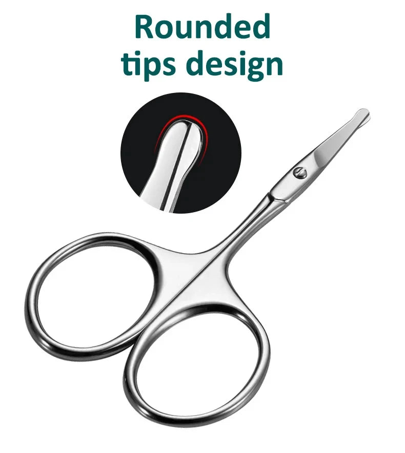 Stainless Steel Facial Hair Scissors For Nose Beard And Eyebrows