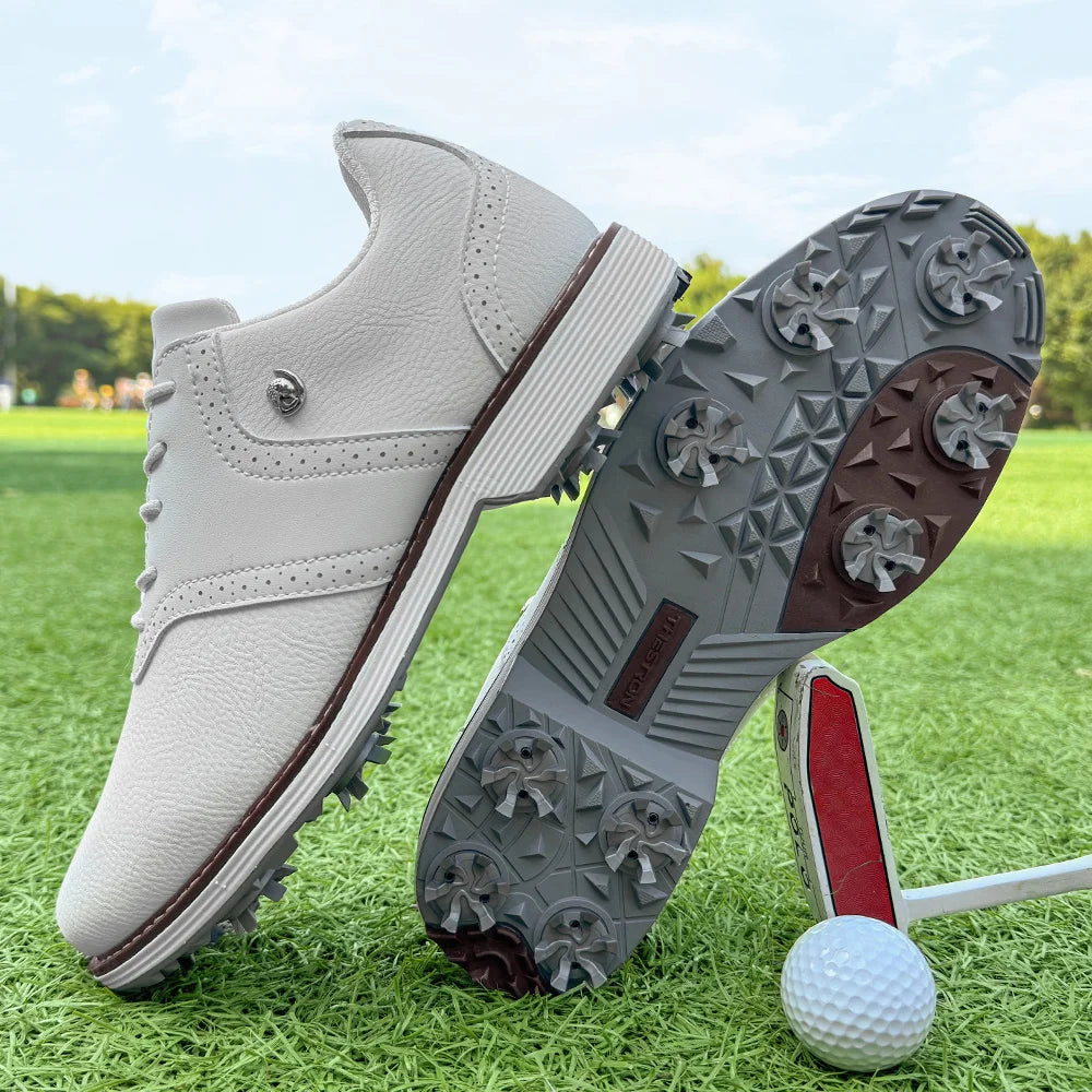 Lenox Men Golf Shoes Spikes Lace Up Footwear For Golfers