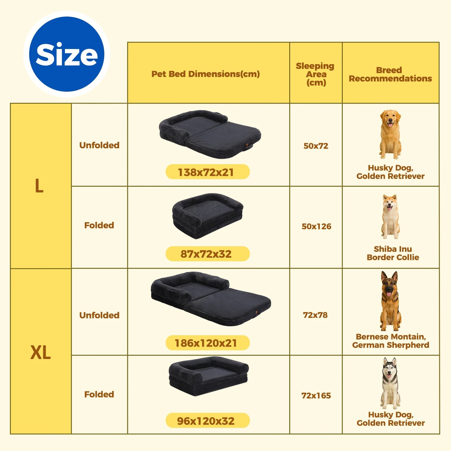 PAWZ Road Foldable Dog Bed Plush Sofa Washable Non Slip