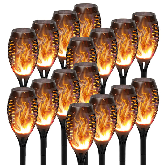 Waterproof Outdoor Solar Torch Lights With Flickering Flame For Garden