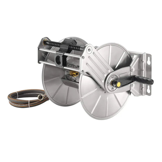 Giraffe Tools Stainless Steel Hose Reel Heavy Duty Wall Mounted