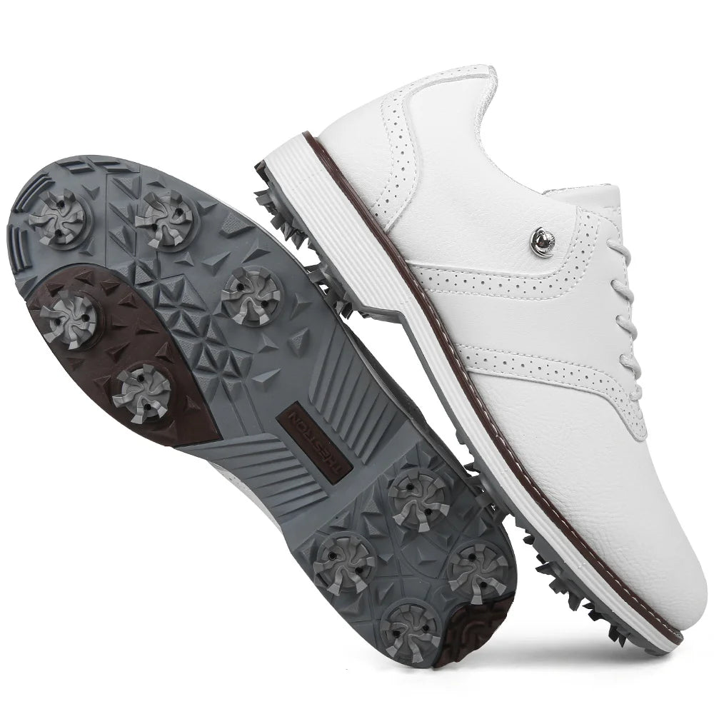 Lenox Men Golf Shoes Spikes Lace Up Footwear For Golfers