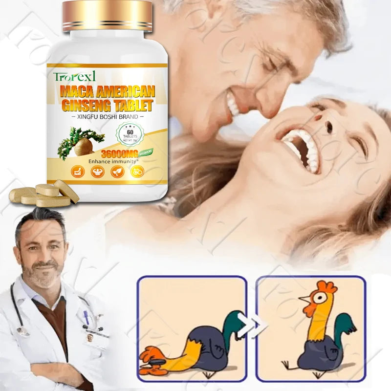 HABUMAMA Maca Ginseng Mens Health Tablets Vitality Renewal