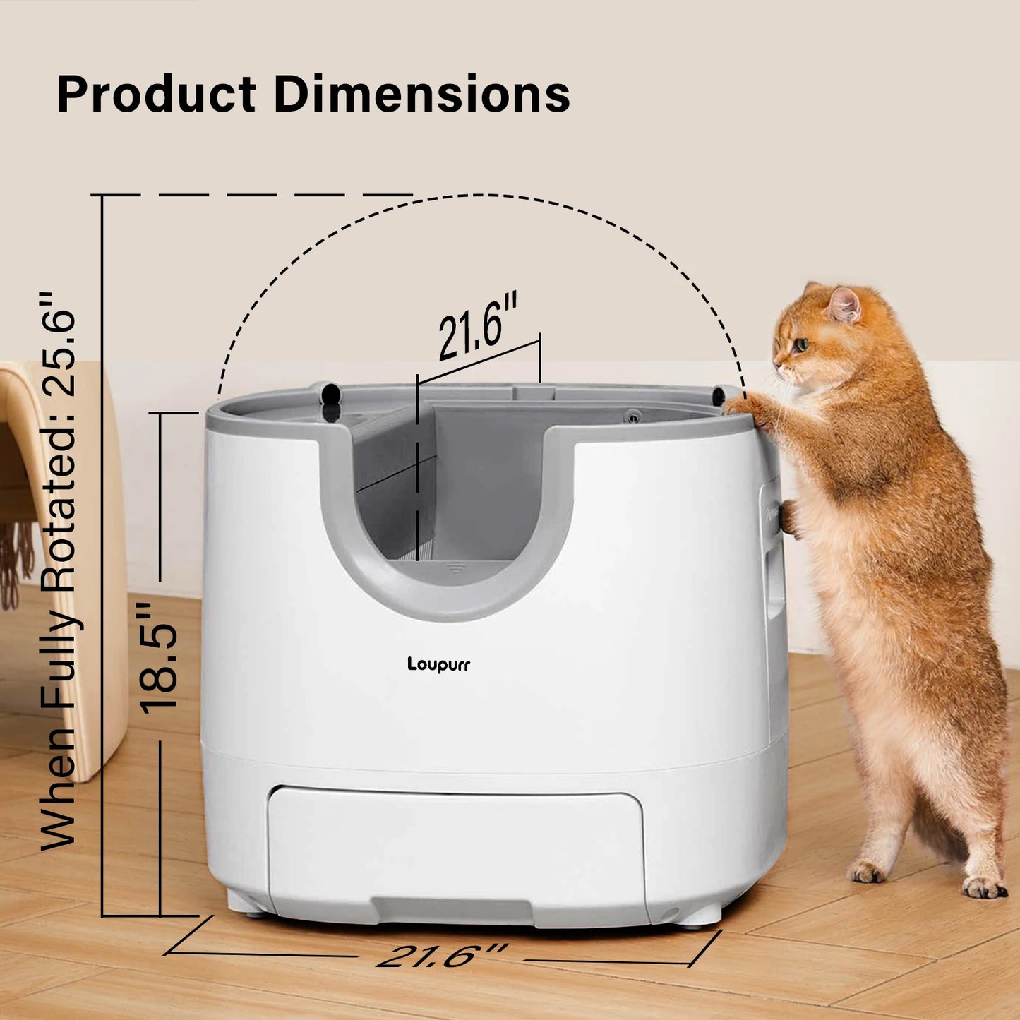Loupurr L1 Open-Top Automatic Self-Cleaning Cat Litter Box