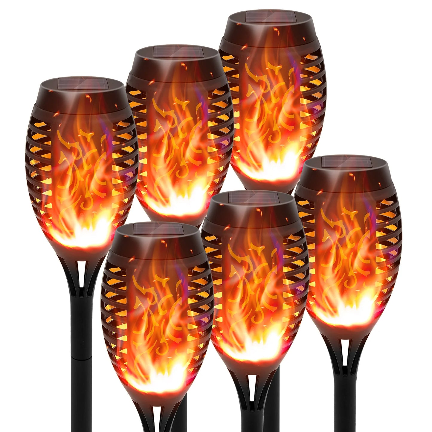 Waterproof Outdoor Solar Torch Lights With Flickering Flame For Garden