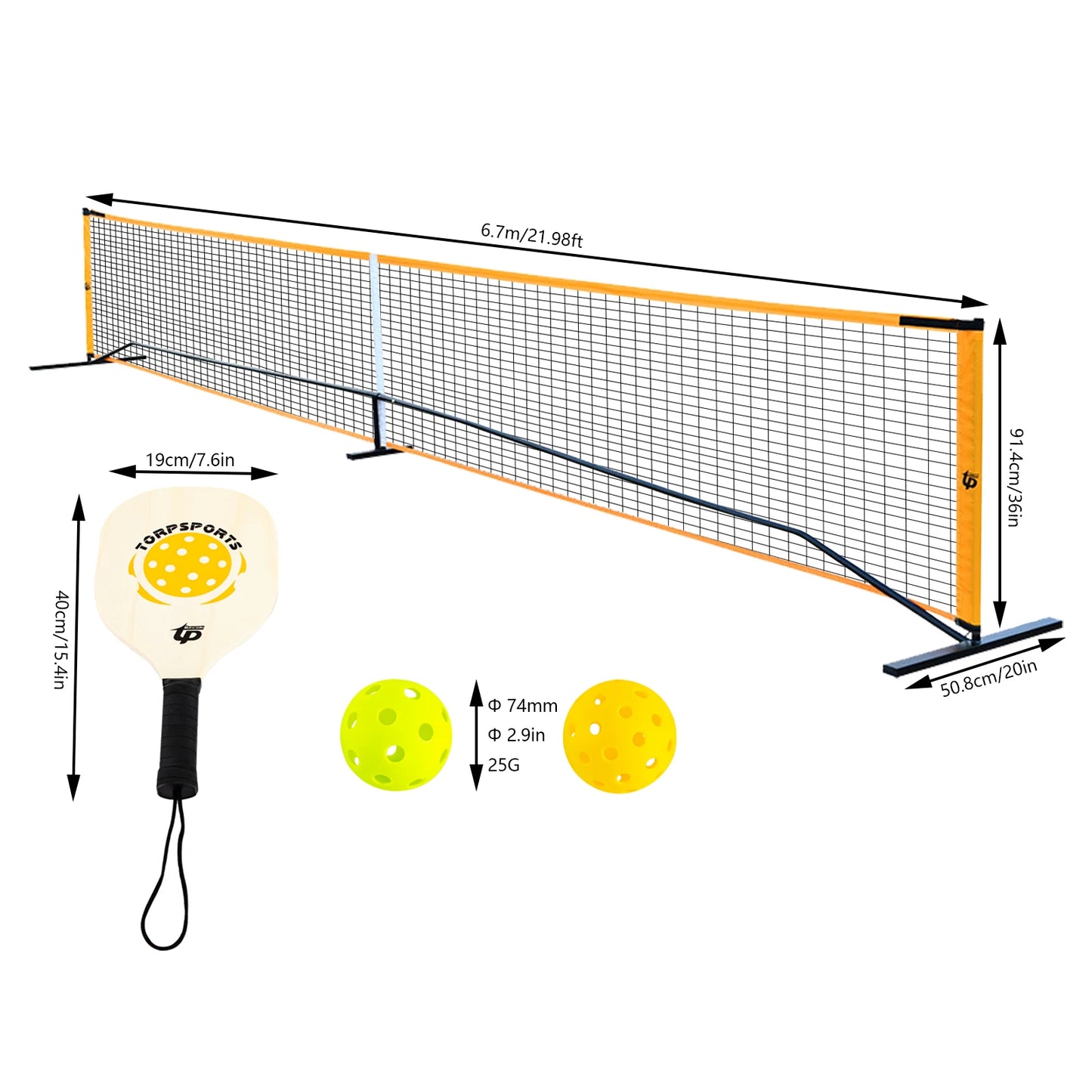 Outdoor Pickleball Net Set With 4 Paddles And Carry Bag