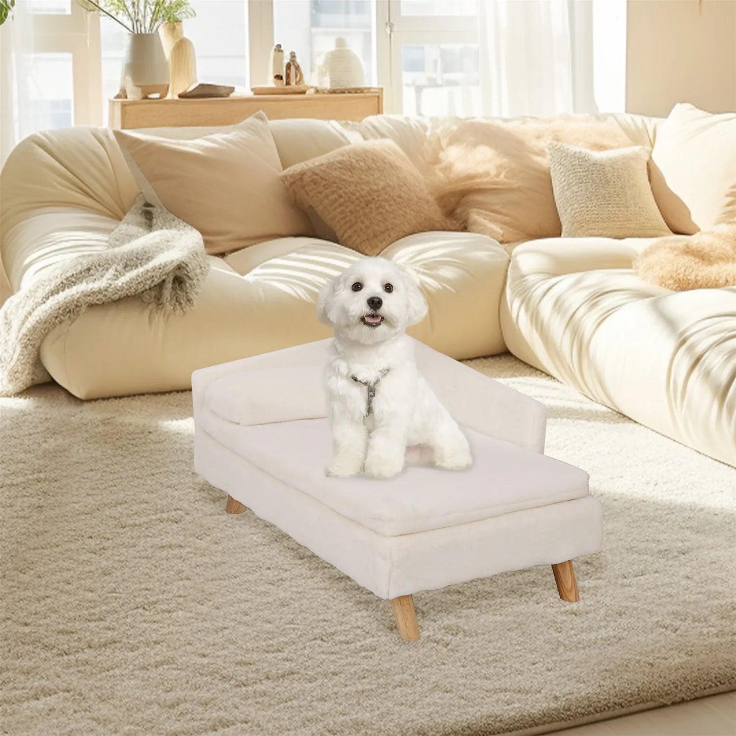 Bingopaw Elevated Pet Bed With Cozy Pad Waterproof Nordic Design