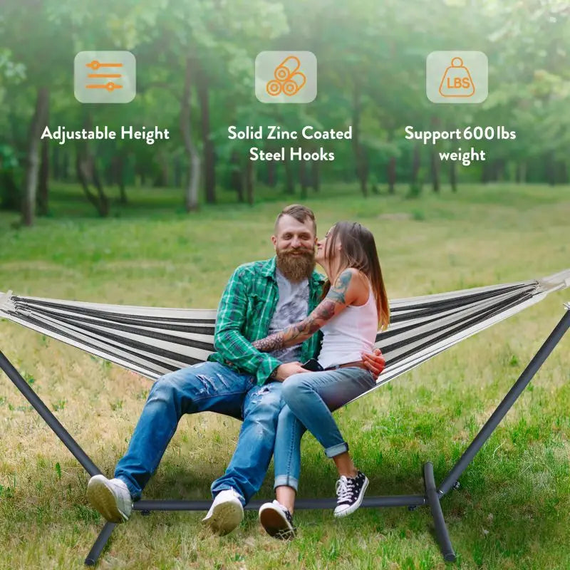 Gyroor Hammock With Adjustable Stand Storage Bag 600 Pound Capacity