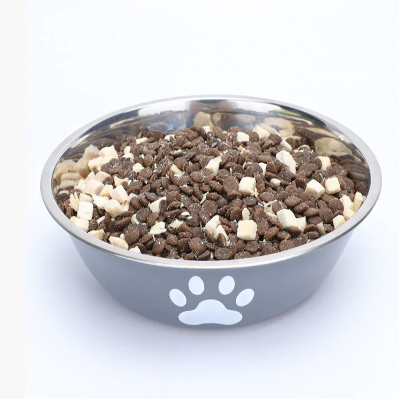 Large Capacity Dog Food Bowl Stainless Steel Anti Knock