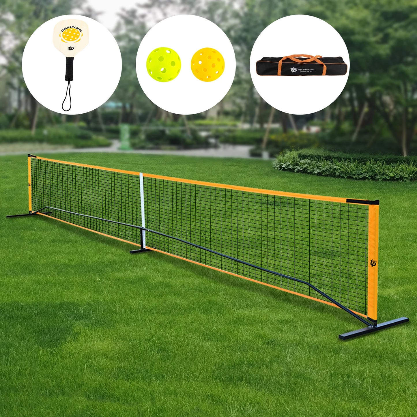 Outdoor Pickleball Net Set With 4 Paddles And Carry Bag