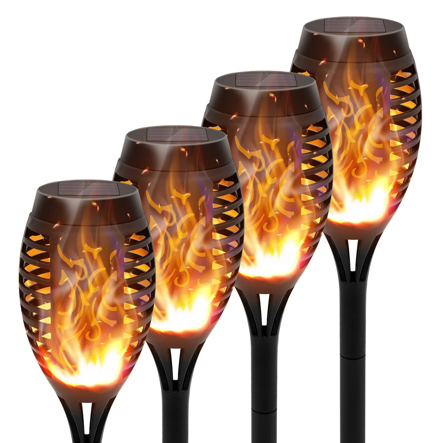 Waterproof Outdoor Solar Torch Lights With Flickering Flame For Garden