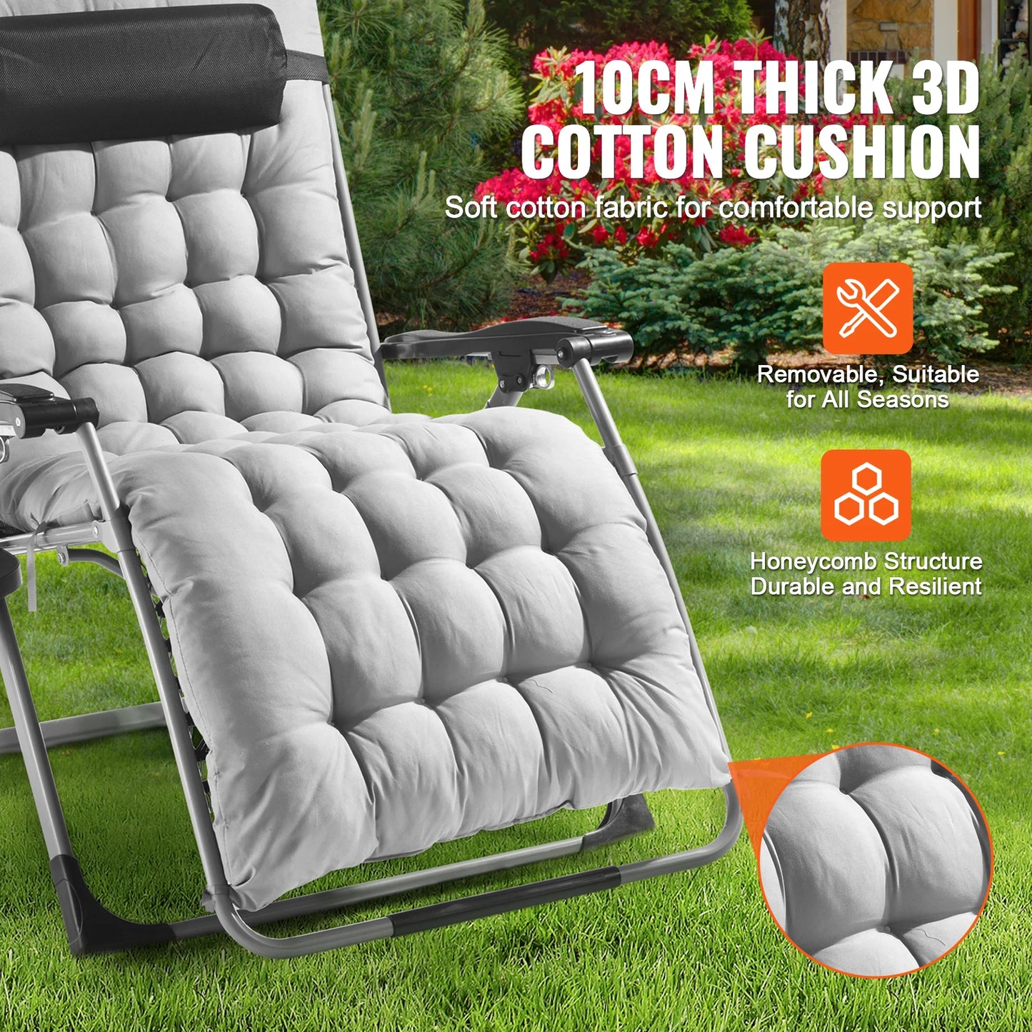 SucceBuy Zero Gravity Chair Recliner Lounge With Cupholder And Cushion